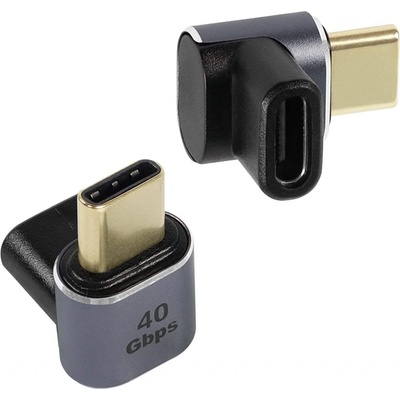 PremiumCord USB-C na USB-C USB 4.0 zahnutý 90° kur31-38