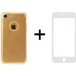 REMAX Комплект стъклен протектор + Калъф Remax Crystal, за iPhone 7/8 Plus, Бял - 52334