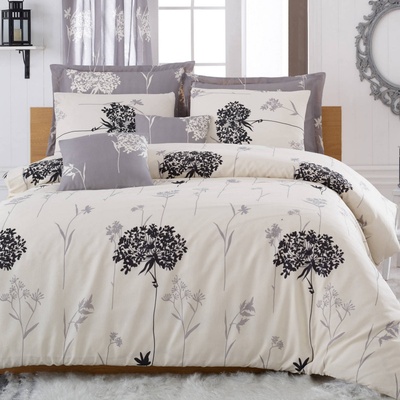 Eponj Home Спален комплект Eponj Home 143EPJ1451, 65% памук, 35% полиестер, 4 части, Завивка 200х220 см, Чаршаф 220х240 см, Калъфка 50х70 см, Бежов/сив (143EPJ1451)