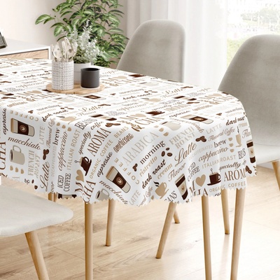 Goldea oválny teflónový obrus kávové menu 80x140cm