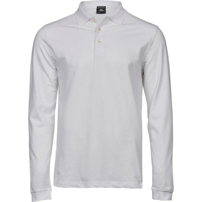 Tee Jays 1406 pánske elastické polo tričko s dlhým rukávom biele