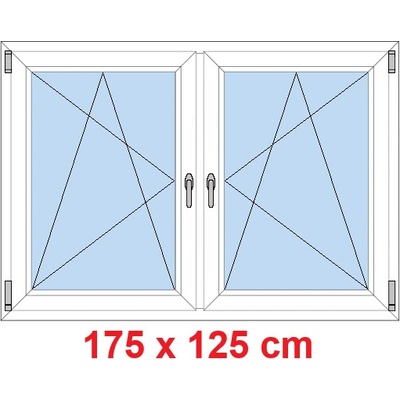 Soft Dvoukřídlé plastové okno 175x125 cm OS+OS se sloupkem Bílá