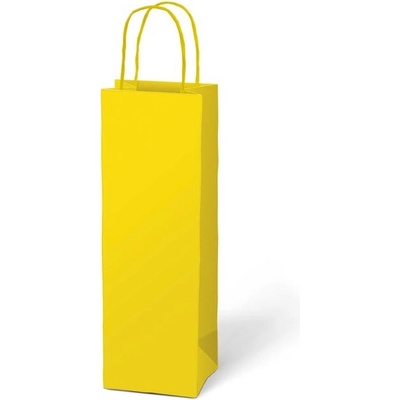 Dárková taška na láhev, kraft žlutá