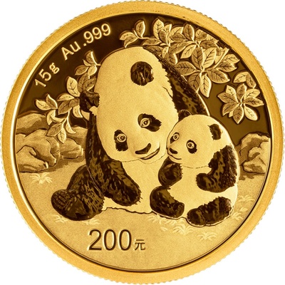 China Mint / Shanghai Mint Zlatá mince 200 Yuan China Panda 15 g