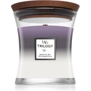 WoodWick Trilogy Amethyst Sky ароматна свещ с дървен фитил 275 гр