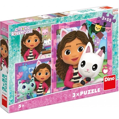 Dino GABBY'S DOLLHOUSE GÁBI A KAMARÁDI 3x 55 dílků