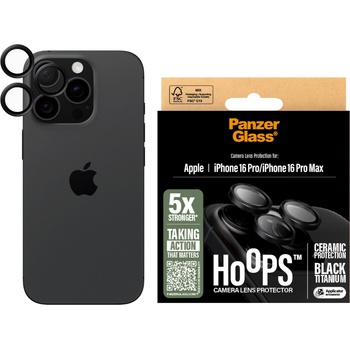 Panzer Протектор за камера PanzerGlass Hoops Ceramic Lens Protector за iPhone 16 Pro, 16 Pro Max