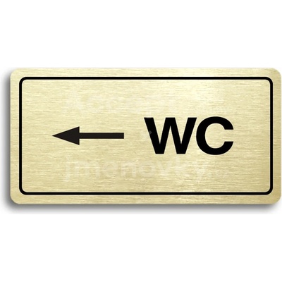ACCEPT Piktogram WC VLEVO - zlatá tabulka - černý tisk
