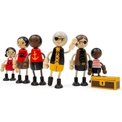 Bigjigs Toys Sada drevených postavičiek Piráti