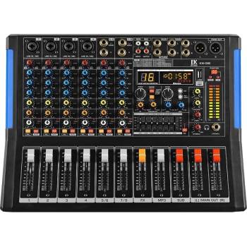 EK Audio Смесителен пулт / миксер с вграден усилвател EK Audio 8 канала 2х350W KW08E