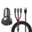 Baseus Digital Display Dual USB 4.8A Зарядно за Кола, 24W с Три Основни Цвята, 2-в-1 Кабел USB 1.2M, черен/сив (BSU1139)