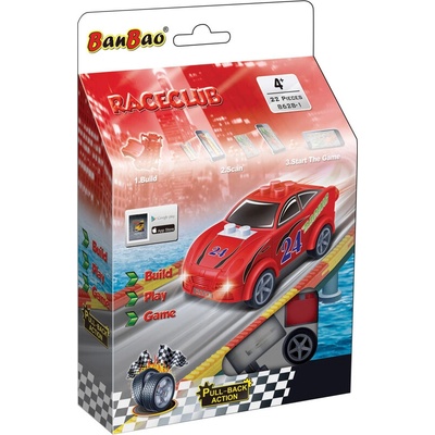 BanBao Конструктор Бан Бао - Мини количка пул бек - червена - 26 части (b8628-1)