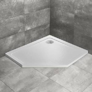 Radaway Петоъгълно душ корито Radaway Doros PT E Stone 100x90 см бял акрил дясно (SDRPT1090-01-04SR)
