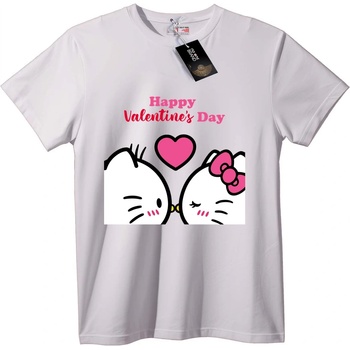 NOONEBRAND Тениска Щастлив Свети Валентин - 2XL, White