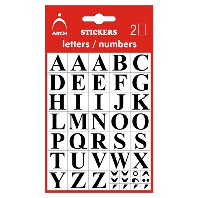 SAMOLEPÍCÍ PÍSMENA 453B, A-Z, 14 mm černé