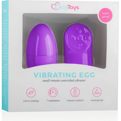 Easytoys - Fialové vibrační vajíčko, 7 rytmů