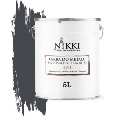 NIKKI Antikorózna akrylová farba na kov polomatná 5 l grafitová