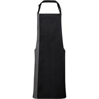 Premier Workwear Kontrastní zástěra s laclem PR162 Black Denim 72x86cm