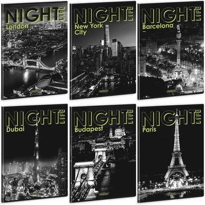 Ars Una Тетрадка в каре ARS UNA A/4 40 страници с допълнителни скоби Night Life 53125828 (53125828)