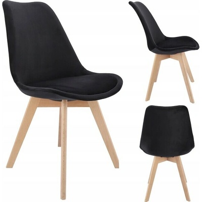 Pro-Tech shop Bari sedadlo z veluru dřevěné nohy černá barva