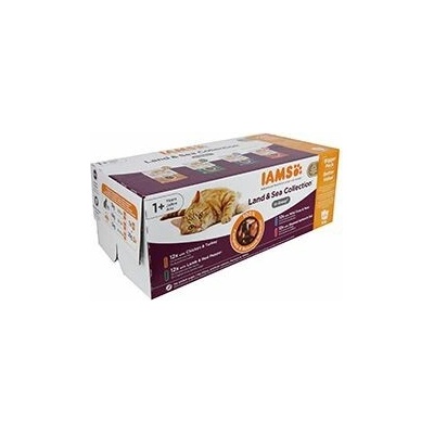 Iams Cat Adult Delights kapsa Land&Sea in gravy 48 x 85 g