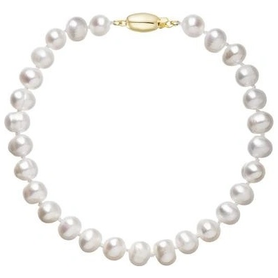 Pavona perlový náramek z říčních perel se zapínáním ze 14 karátového zlata 923001.1/9271A bílý