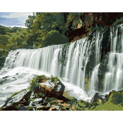 Zuty Malování Podle Čísel Vodopád V Anglii 80 x 100 Cm Plátno Rám