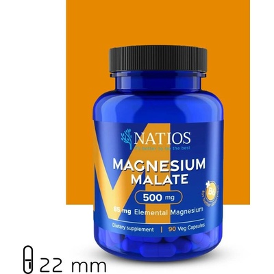 Natios Magnesium Malate 500 mg + B6 90 kapslí