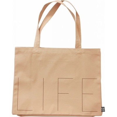 Design Letters Veľká plátenná taška LIFE Peach Color