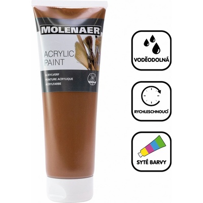 Molenaer akrylová barva 250 ml hnědá – Sleviste.cz