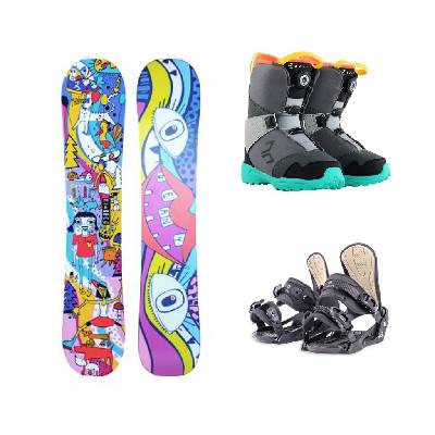 Dětský SNB SET BEANY snowboard BARK 115 + vázání Junior XS + snb boty Typ SNB: BARK velikost 115 cm, Vázání: JUNIOR XS, Typ a velikost snb bot: AVENGER BS velikost 34