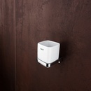 Nimco Maya Pohárik na kefy a pastu s držiakom, biela keramika/chróm MA 29058K-26