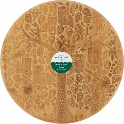 Mason Cash Servírovací prkénko In The Forest bambus sova kulaté 32cm