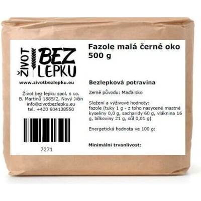 Život bez lepku Fazuľa malá čierne oko 0,5 kg