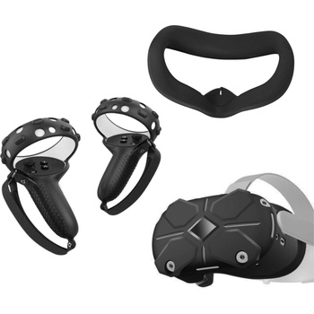 Vortex Virtual Reality Комплект силиконови протектори 3в1| за Meta Quest 2 (VVR.SET.SIL.3IN1.BLK.OQ2.2023)