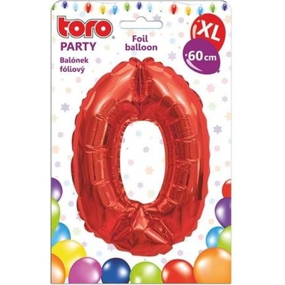 TORO Balónik XL číslica 0 60 cm matne červený