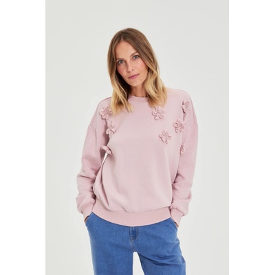 Moodo Пуловер с цветенца розов Moodo Moodo | Rozov | ЖЕНИ | XS
