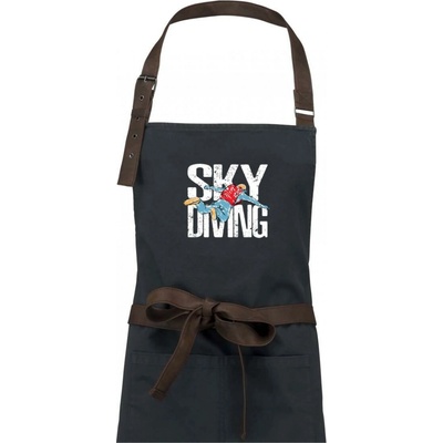 Dřevěné uhlí Skydiving nápis Zástěra Vintage
