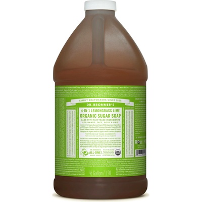 Dr. Bronner's cukrové mýdlo s limetkou a citronovou trávou 1,9 l