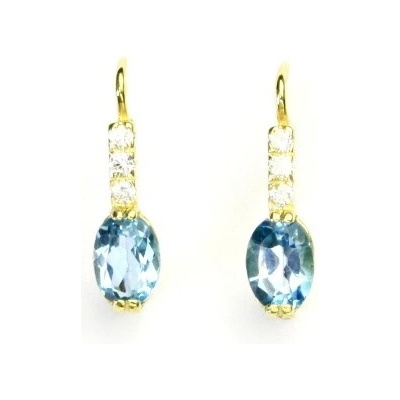 Čištín zlaté žluté i bílé zlato zirkony a přírodní topaz swiss VE 9