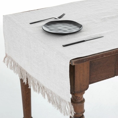Tom Linen stolný bežec s strapcami Warsa Natural 65x140 cm