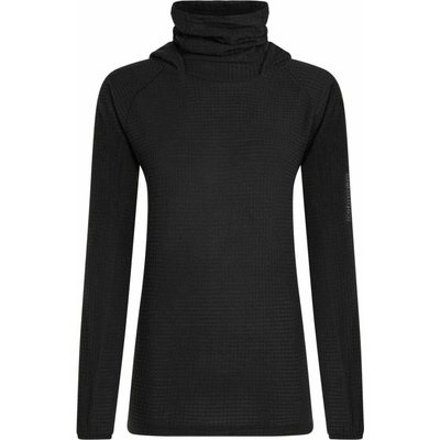 Icebreaker Wmns Merino 400 RealFleece Grid Pulover Hood Black