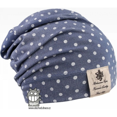 Dráče Bavlnená čiapka Dráča Pastels jeans bodka Modrá tmavo