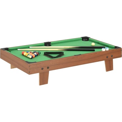 vidaXL 3-stopový mini gulečníkový stôl hnedý a zelený 92x52x19 cm