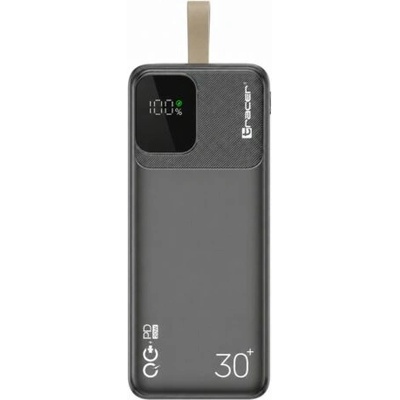 Tracer Prime-V3, 30000 mAh, QC 22.5 W, PD 20 W, 2x USB-A, 1x USB-C, Fekete, PowerBank (TRABAT47824)