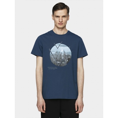 4F pánske tričko H4L21-TSM023 denim