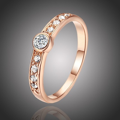 Victoria Filippi Pozlacený prsten Calligaris Gold se zirkony P172 Bílá/čirá