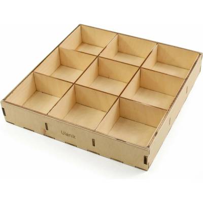 Úložný box Ulanik Drevená tácka 9 oddelení (4680136750503)