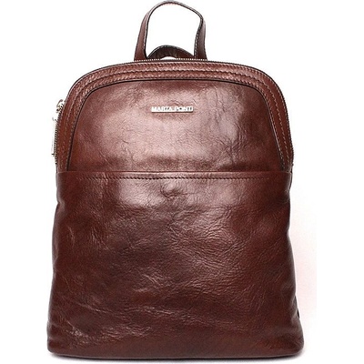 Marta Ponti dámský luxusní tmavěhnědý střední batoh/crossbody