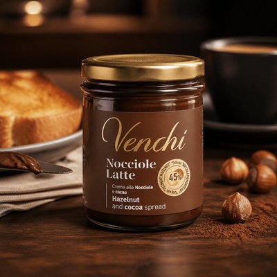 Venchi Crema Spalmabile Latte e Nocciola mliečno-lieskovcový krém 200 g